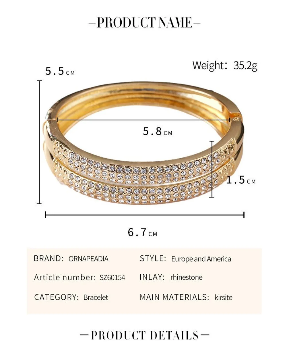 Anke Store Womens Bracelet Bangle Fashion Jewellery Simple Personality Double Rhinestone Gold Luxury Bracelet Bangle for Women
Anke Store Womens Bracelet Bangle Fashion Jewellery Simple Personality Double Rhinestone Gold Luxury Bracelet Bangle for Women