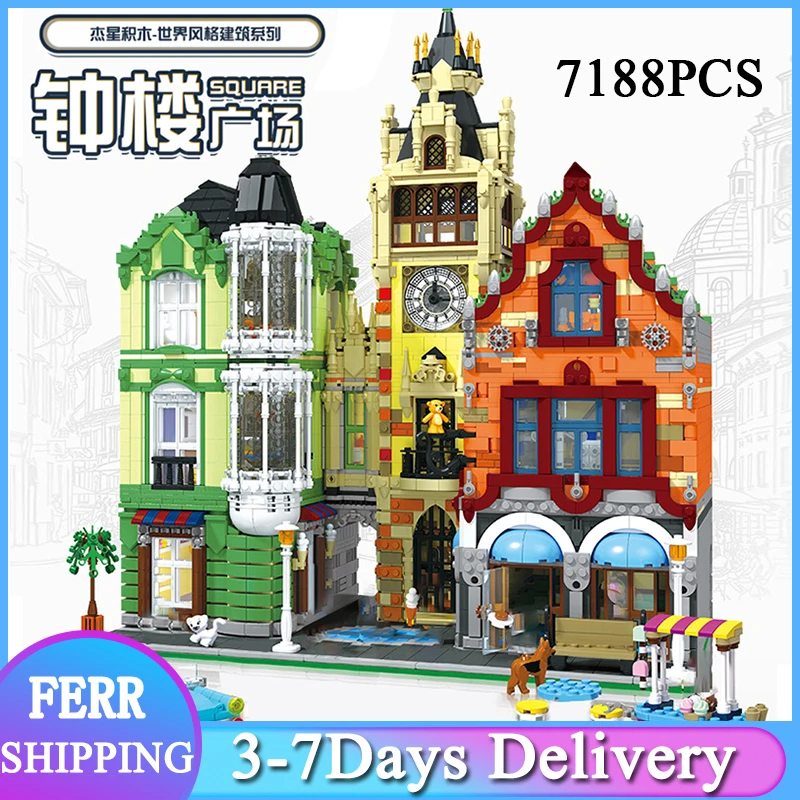 JIESTAR MOC City Street view Series 89103 Clock Tower Square Large The Mall Model 7188pcs Building Block Bricks Toy Gift
JIESTAR MOC City Street view Series 89103 Clock Tower Square Large The Mall Model 7188pcs Building Block Bricks Toy Gift