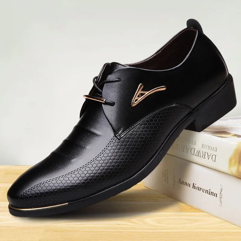 Mazefeng Men Leather Shoes Man Business Dress Classic Style Flats Brown Black Lace Up Pointed Toe Shoe for Men Oxford Shoes 2020
Mazefeng Men Leather Shoes Man Business Dress Classic Style Flats Brown Black Lace Up Pointed Toe Shoe for Men Oxford Shoes 2020