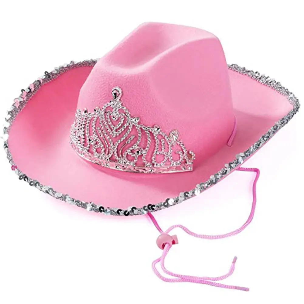 Western Cowboy Caps Pink Cowgirl Hat for Women Girl Tiara Cowgirl Hat Holiday Costume Party Hat Sequins Edge Fedora Sequins Cap
Western Cowboy Caps Pink Cowgirl Hat for Women Girl Tiara Cowgirl Hat Holiday Costume Party Hat Sequins Edge Fedora Sequins Cap