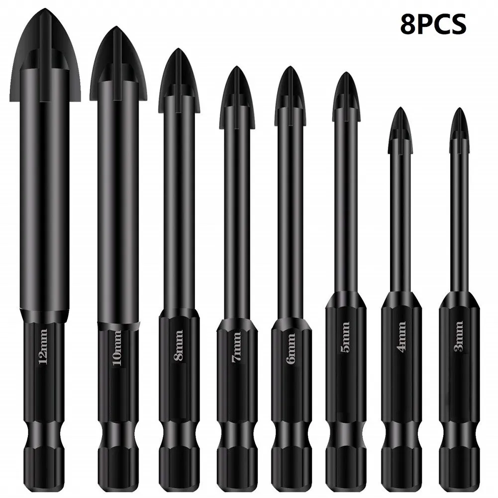 8PCS 3-12mm Multifunctional Cross Alloy Triangle Drill Bit Hex 1/4” Shank For Tile Glass Drilling Hole Opener Woodworking Tool
8PCS 3-12mm Multifunctional Cross Alloy Triangle Drill Bit Hex 1/4” Shank For Tile Glass Drilling Hole Opener Woodworking Tool