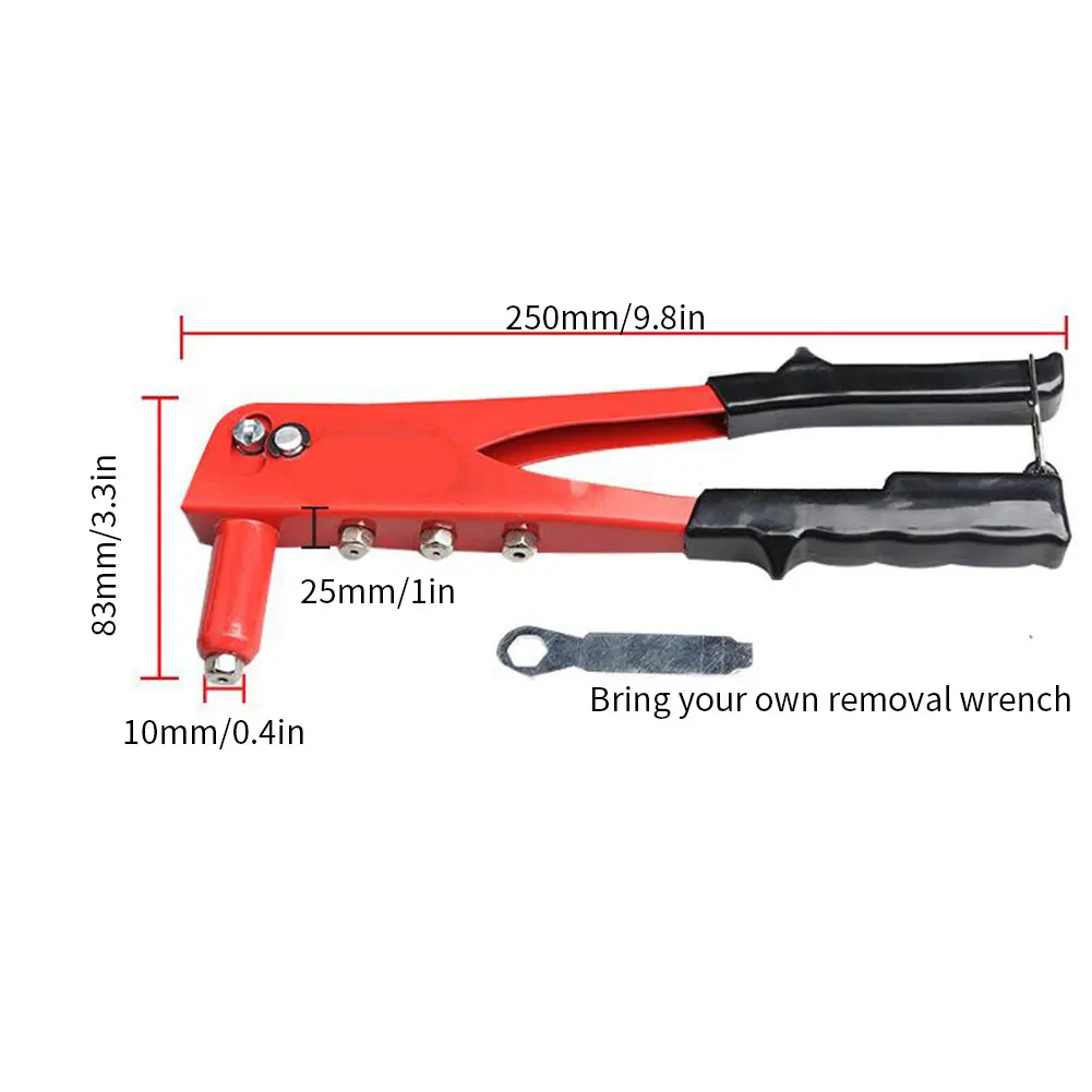 Manual Riveter Professional Hand Insert Blind Rivet Nut Tool With Riveter Wrench Non-Slip Handle For Boards Shelves Furniture
Manual Riveter Professional Hand Insert Blind Rivet Nut Tool With Riveter Wrench Non-Slip Handle For Boards Shelves Furniture