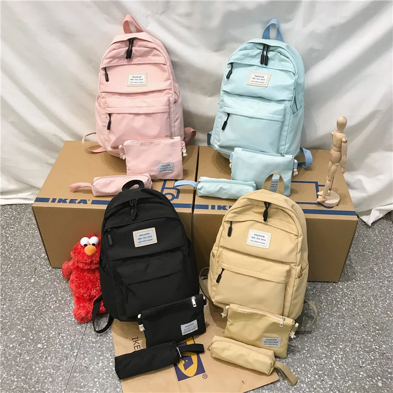 3 set Fashion Backpack Solid Color Casual Women Backpack Teenage Girl School Bag Student Girls Shoulder Bag Casual Mochilas
3 set Fashion Backpack Solid Color Casual Women Backpack Teenage Girl School Bag Student Girls Shoulder Bag Casual Mochilas