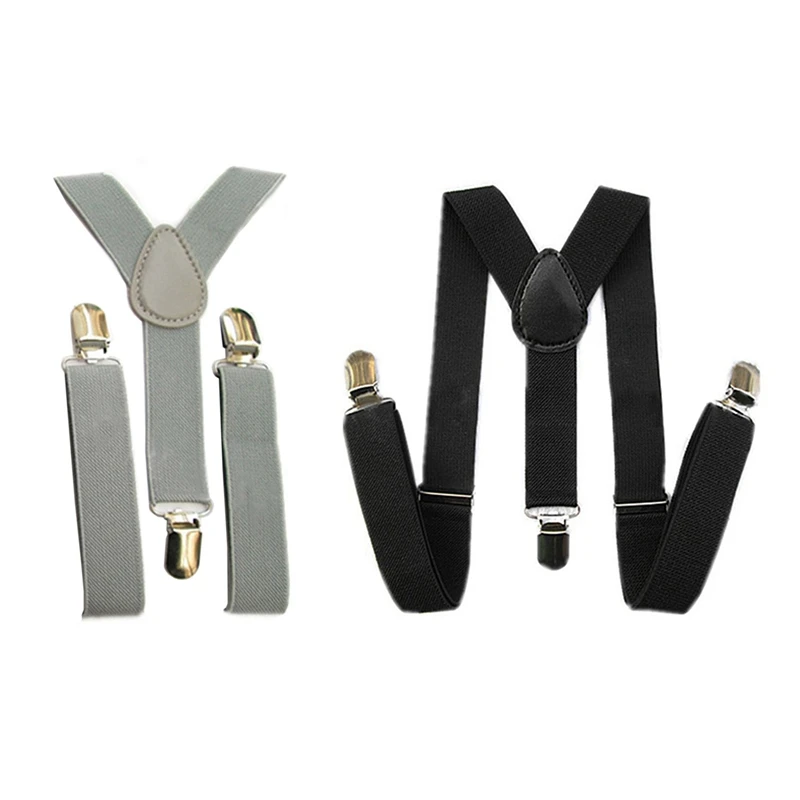 2 Pcs Kids Boys Girls Y-Back Suspender Elastic Adjustable Clip-on Braces Black & Light Grey
2 Pcs Kids Boys Girls Y-Back Suspender Elastic Adjustable Clip-on Braces Black & Light Grey