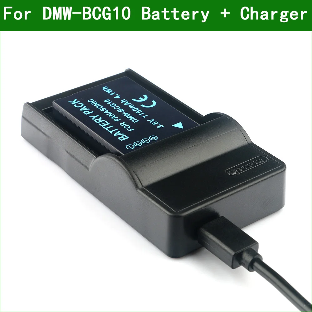 Аккумулятор для камеры DMW-BCG10 BCG10E BCG10PP + зарядное устройство Panasonic DMC-ZS20 ZS25 TZ6 TZ7 TZ8 TZ10