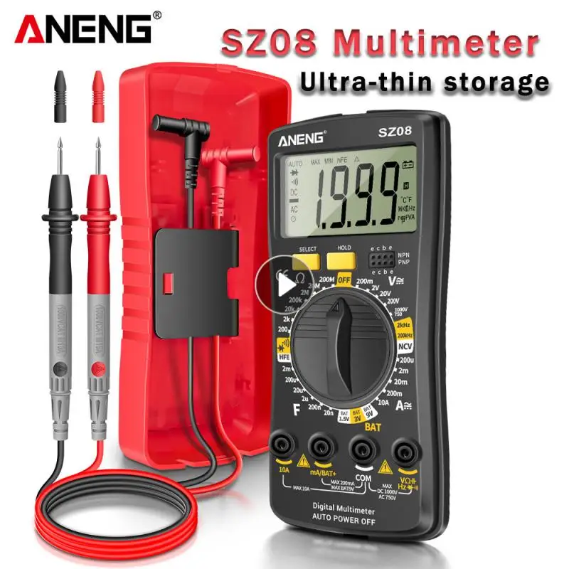 ANENG SZ08 Digital Multimeter Ultra-thin Storage Professional Multimetro Auto Voltmeter AC DC 220V Resistance Handhold Testers
ANENG SZ08 Digital Multimeter Ultra-thin Storage Professional Multimetro Auto Voltmeter AC DC 220V Resistance Handhold Testers