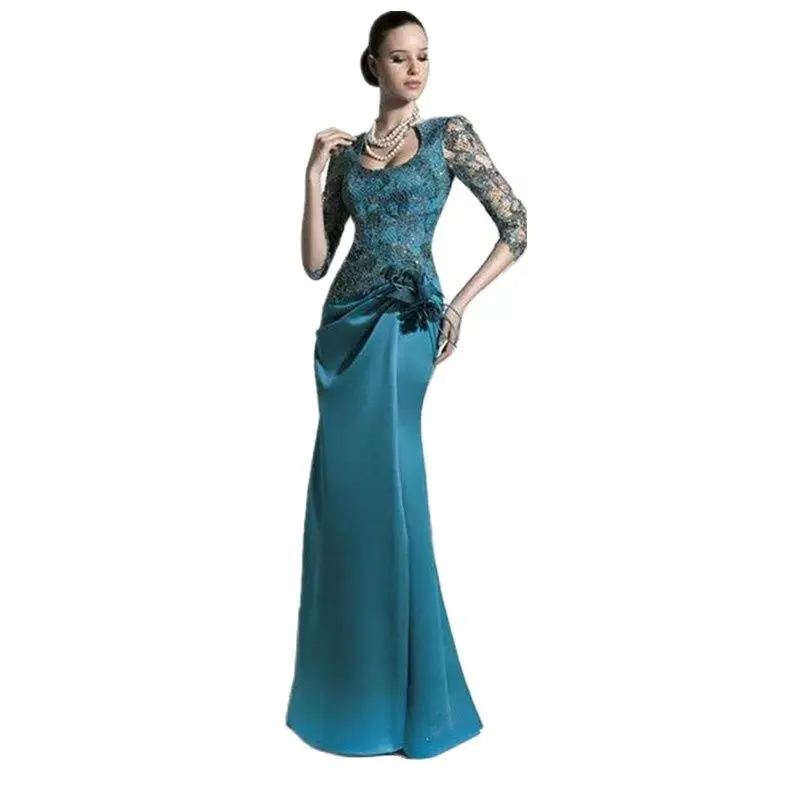 Bride dress elegant sexy mom's lace three-quarter sleeves floor length wedding party formal wear
Bride dress elegant sexy mom's lace three-quarter sleeves floor length wedding party formal wear