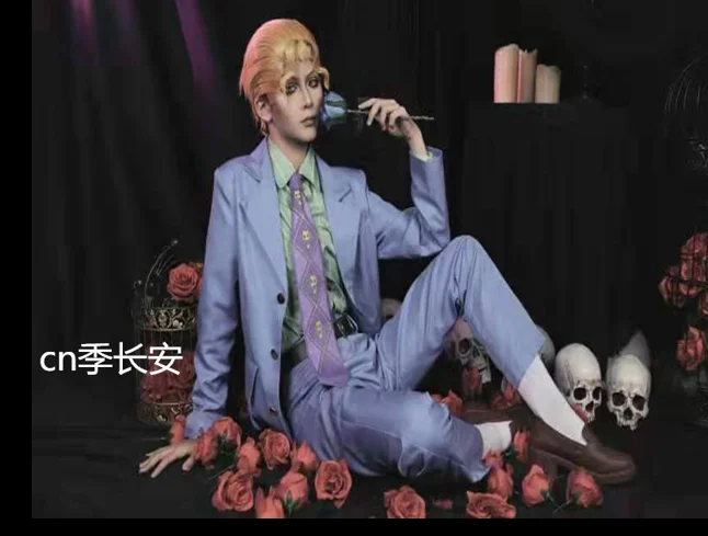 Костюм для косплея Кира ёшикаж, невероятные приключения Джоджо, топ + брюки + рубашка + галстук
Костюм для косплея Кира ёшикаж, невероятные приключения Джоджо, топ + брюки + рубашка + галстук