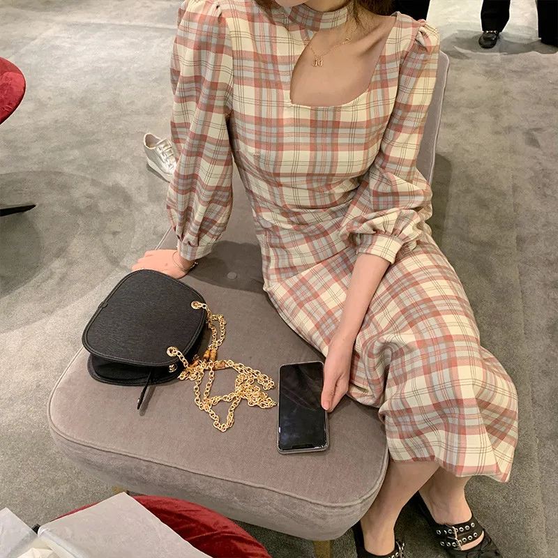 Dress Spring 2021new Normcore Women's Clothing High-Grade French Style Retro Design Niche Plaid Dress Female Fashion Women Fairy
Dress Spring 2021new Normcore Women's Clothing High-Grade French Style Retro Design Niche Plaid Dress Female Fashion Women Fairy