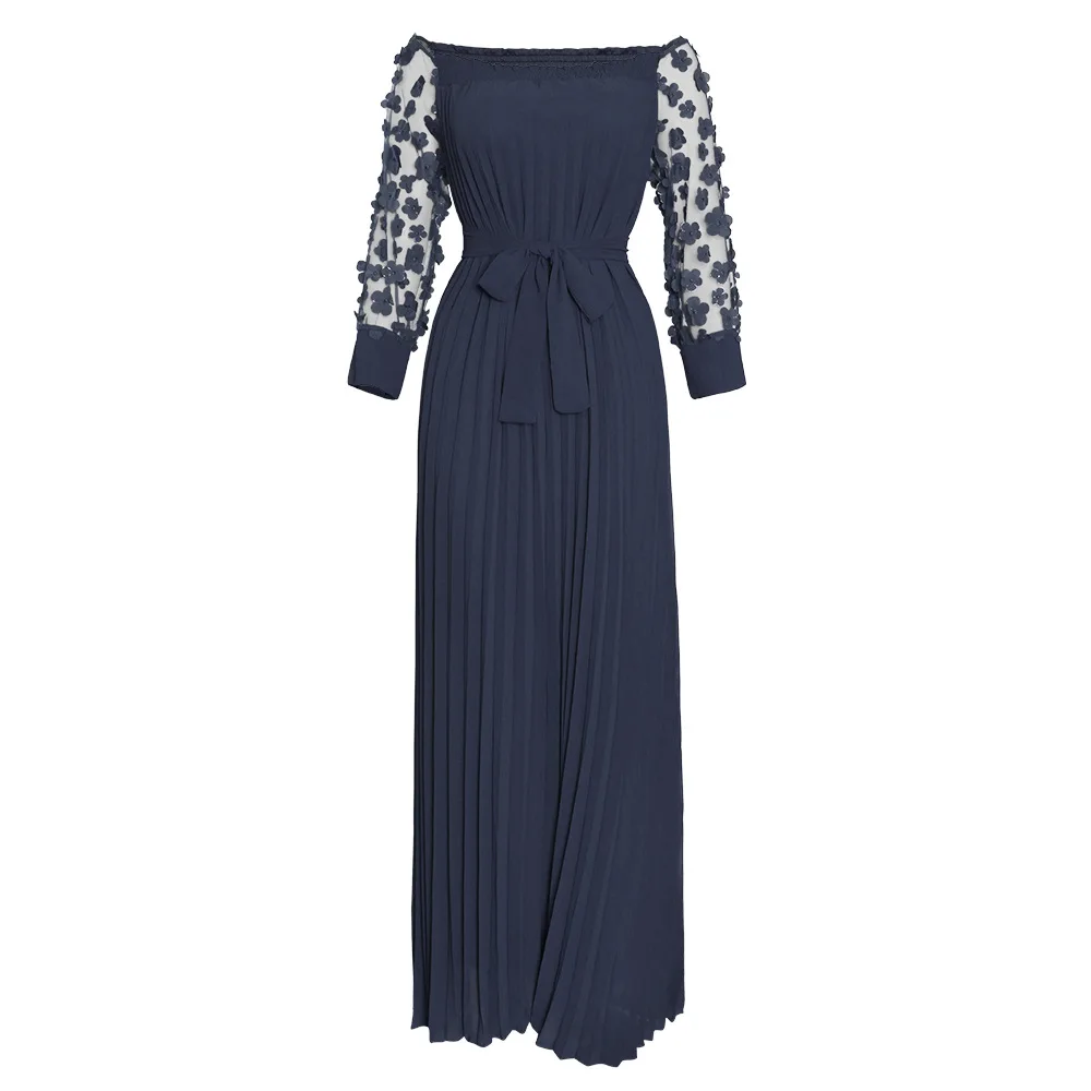 Real Picture 2021 New 3D Flowers Applique Women Long Dress for Party Slash Neck Pleats Sheer Mesh Long Sleeves Maxi Dresses
Real Picture 2021 New 3D Flowers Applique Women Long Dress for Party Slash Neck Pleats Sheer Mesh Long Sleeves Maxi Dresses