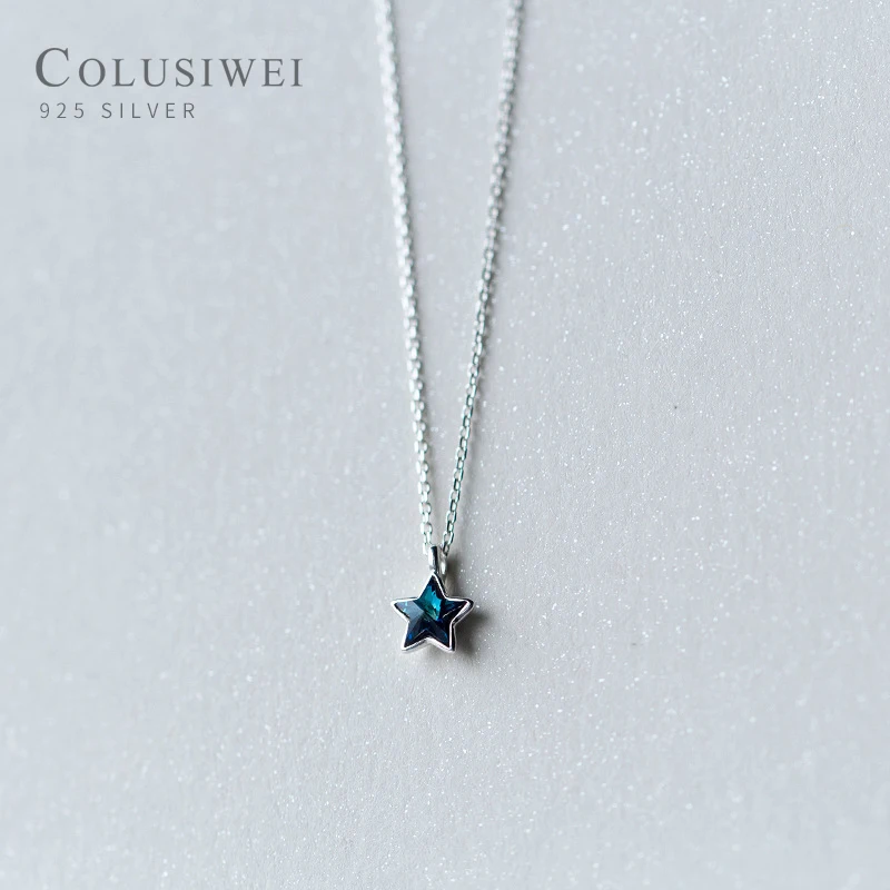 Colusiwei Genuine 925 Sterling Silver Blue Crystal Cute Star Pendant Necklace for Women Link Chain Fine Jewelry Student Gift
Colusiwei Genuine 925 Sterling Silver Blue Crystal Cute Star Pendant Necklace for Women Link Chain Fine Jewelry Student Gift