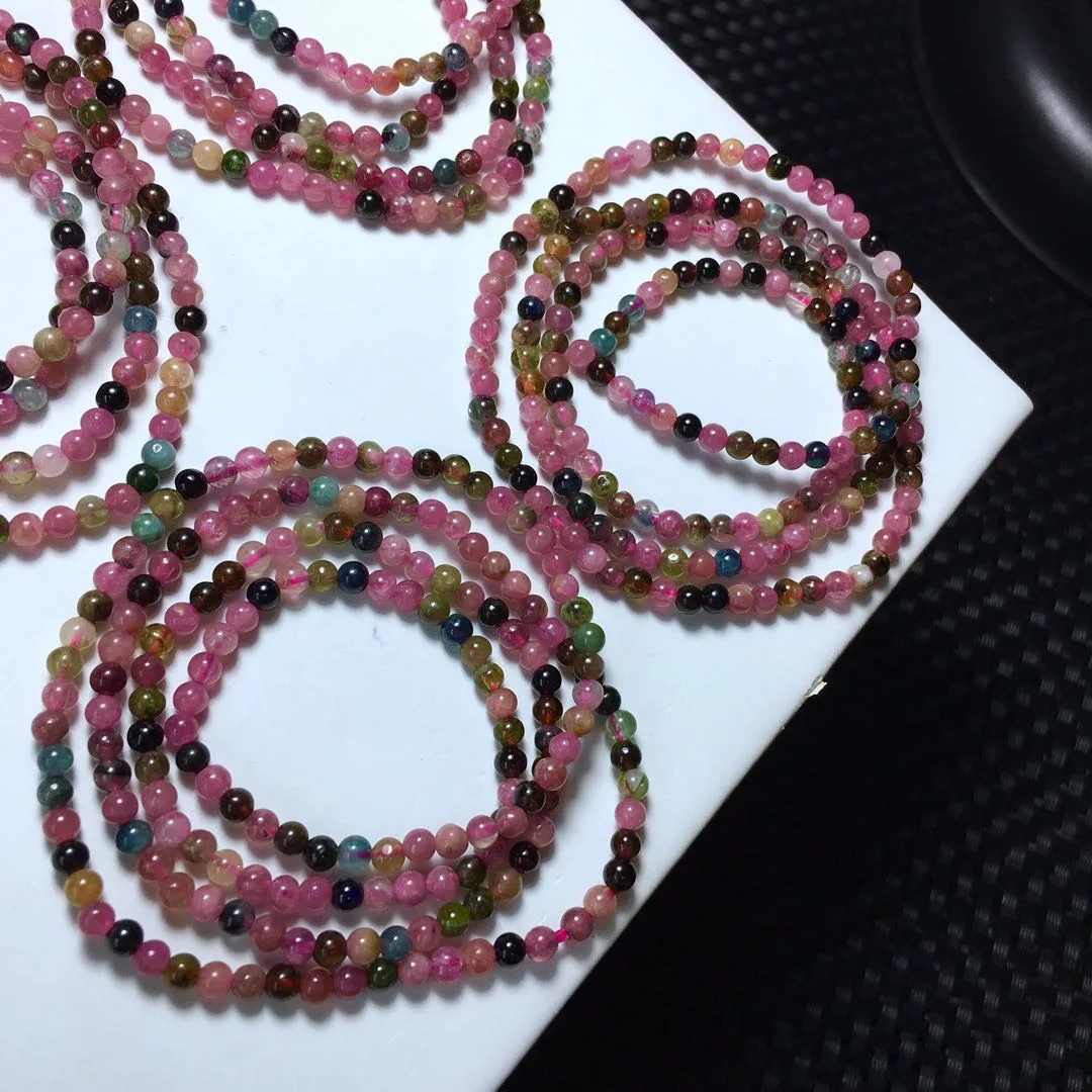 Laokuang natural tourmaline three circle multi circle bracelet crystal red blue green watermelon tourmaline hand string Buddha
Laokuang natural tourmaline three circle multi circle bracelet crystal red blue green watermelon tourmaline hand string Buddha