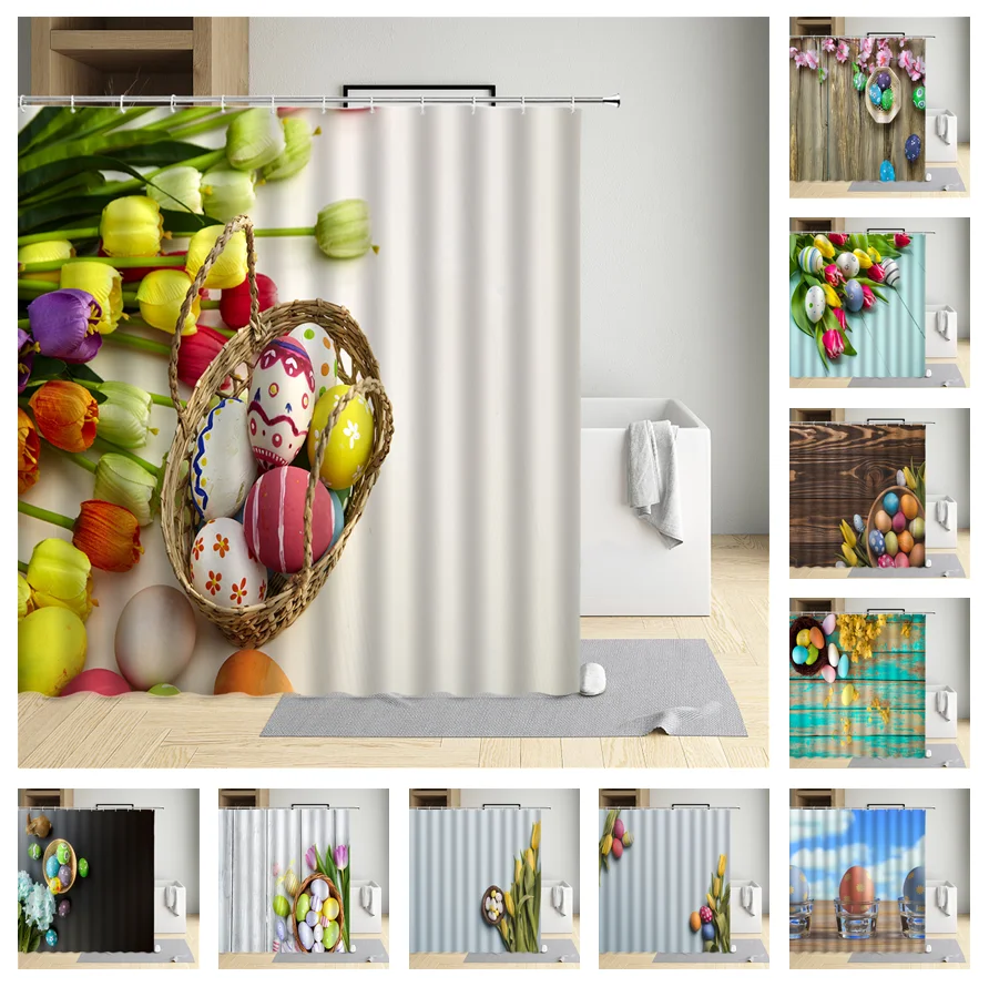 Easter Egg Creative Shower Curtain Basket Cup Rabbit Flower Tulip Board Waterproof Cloth Bathroom Decor Bath Screen With Hooks
Easter Egg Creative Shower Curtain Basket Cup Rabbit Flower Tulip Board Waterproof Cloth Bathroom Decor Bath Screen With Hooks