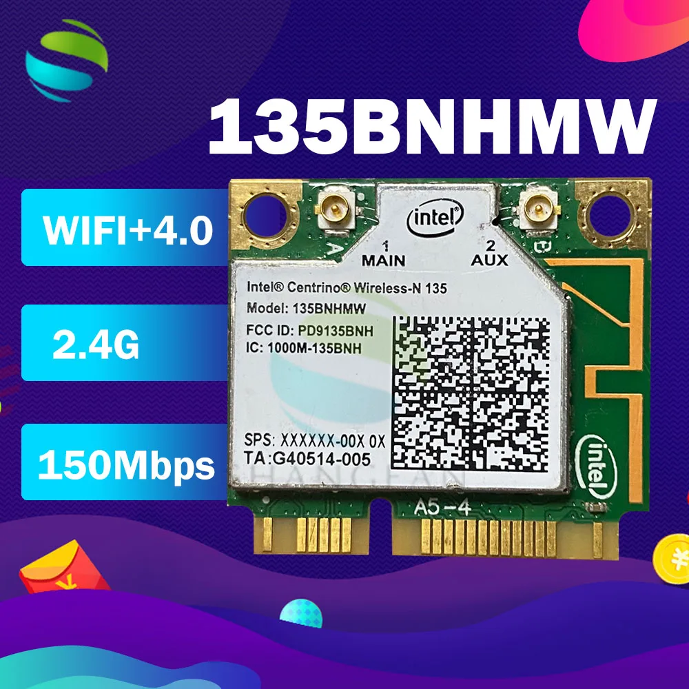 Беспроводная карта Wi-Fi для intel Centrino Wireless-N 135 135BNHMW 150 Мбит/с Half Mini PCI-e WLAN Bluetooth 4,0
Беспроводная карта Wi-Fi для intel Centrino Wireless-N 135 135BNHMW 150 Мбит/с Half Mini PCI-e WLAN Bluetooth 4,0
