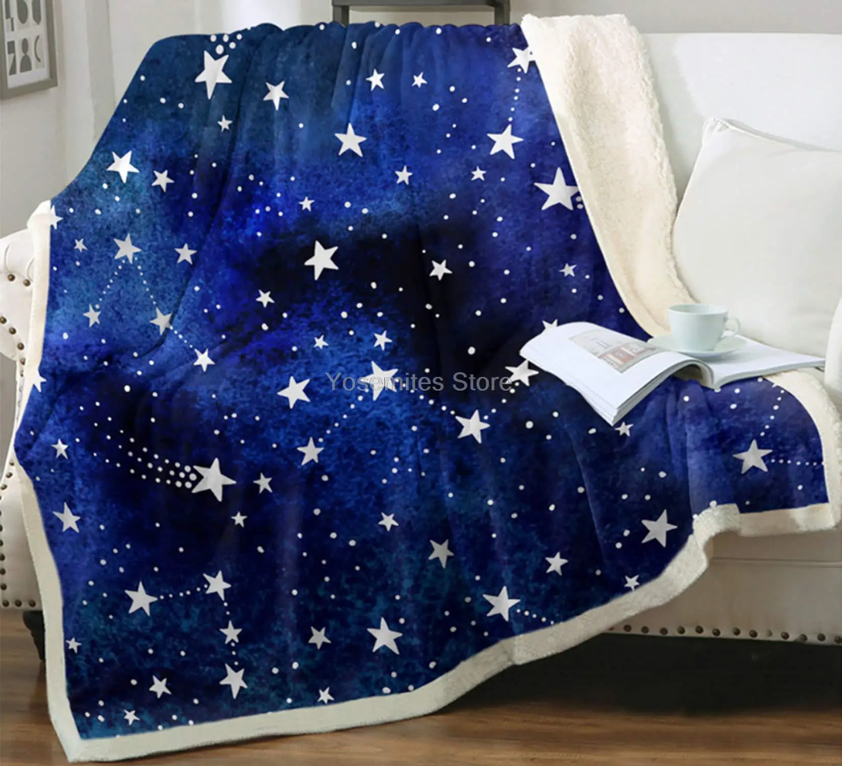 Stars Sherpa Fleece Throw Blanket, Cute Cartoon Blue Meteor Stars Blanket Super Soft Plush Flannel Fuzzy Blanket Sofa Chair Bed
Stars Sherpa Fleece Throw Blanket, Cute Cartoon Blue Meteor Stars Blanket Super Soft Plush Flannel Fuzzy Blanket Sofa Chair Bed