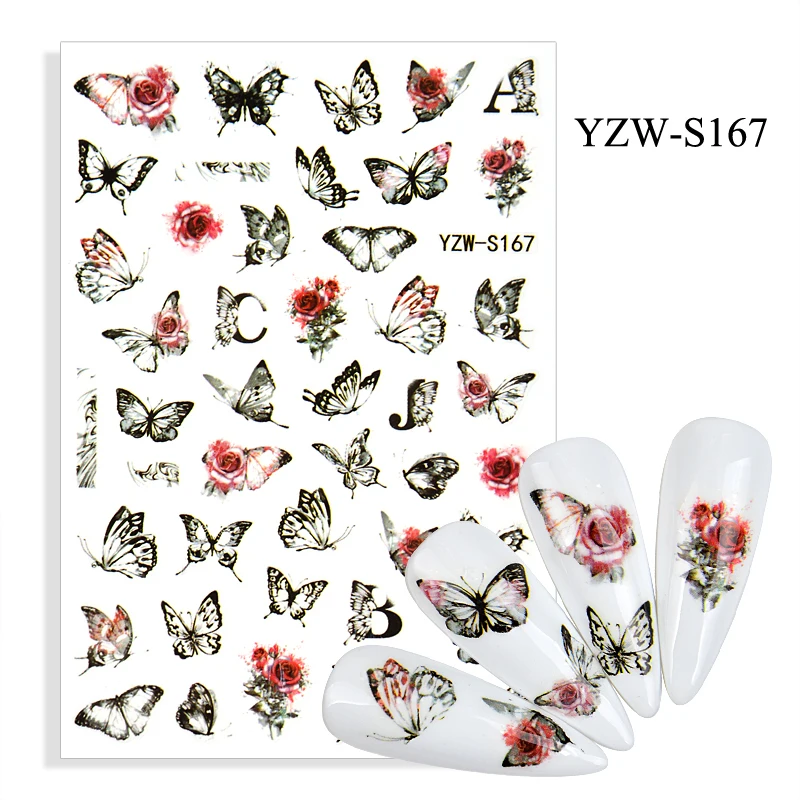 3D Stickers for Nails Spring Summer Self-adhesive Stickers Red Rose Flowers Butterfly Nail Art Decorations Nail Foil Accessories
3D Stickers for Nails Spring Summer Self-adhesive Stickers Red Rose Flowers Butterfly Nail Art Decorations Nail Foil Accessories