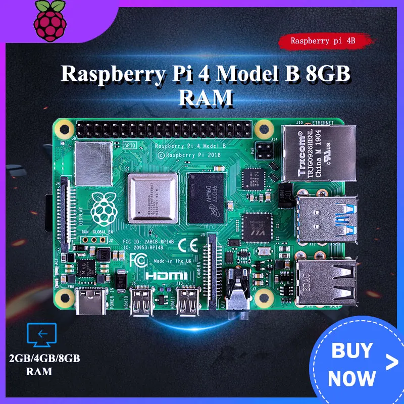 Оригинальный Raspberry Pi 4 Модель B макетная плата 2G 4G 8G Оперативная память 2 & 5G Wi Fi