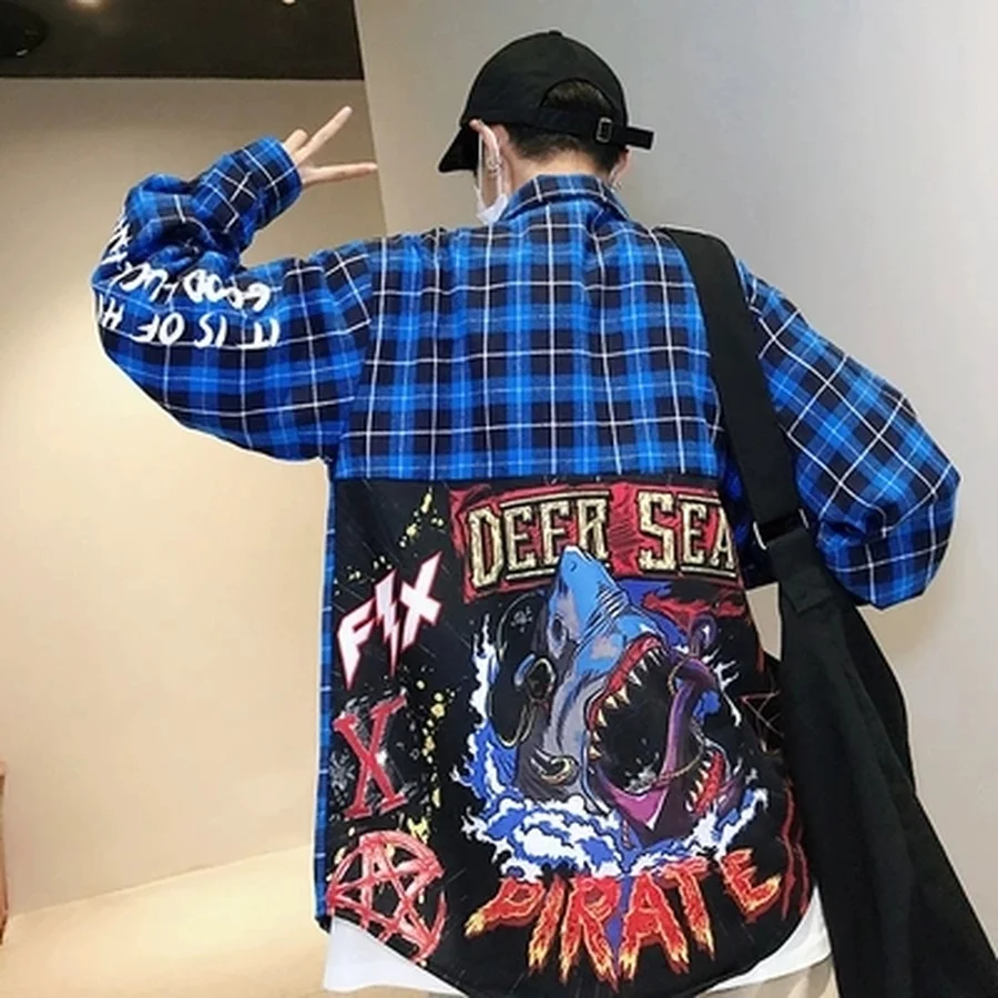 Plaid Blue Long Sleeve Shirt Men Floral Summer Japanese Korean Streetwear HipHop Oversized Check Fall Flannel Shirts Men Fashion
Plaid Blue Long Sleeve Shirt Men Floral Summer Japanese Korean Streetwear HipHop Oversized Check Fall Flannel Shirts Men Fashion