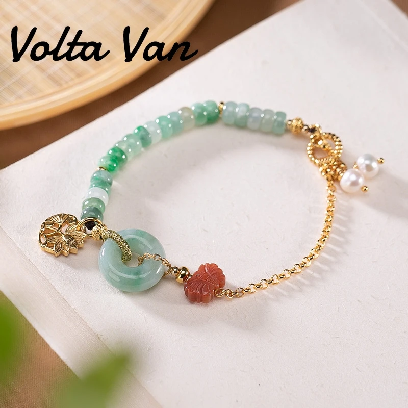 

Volta Van Charm Bracelets 925 Sterling Silver 2022 New Natural Jade Freshwater Pearls Vintage Elegant Fine Jewelry Bracelet