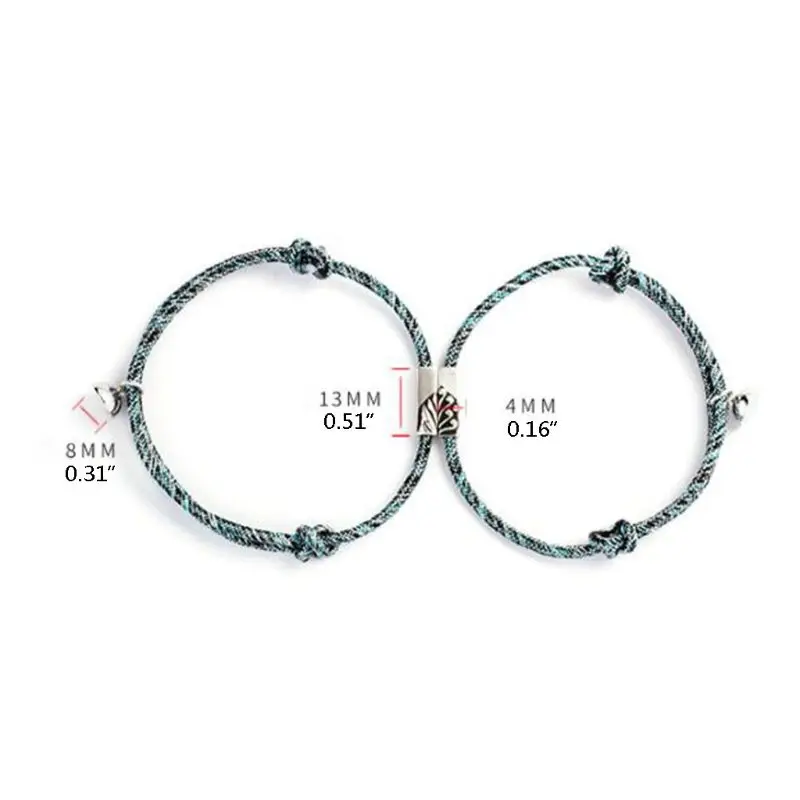 2Pcs Friendship Rope Braided Distance Couple Magnetic Bracelet Kit Lover Jewelry J78F
2Pcs Friendship Rope Braided Distance Couple Magnetic Bracelet Kit Lover Jewelry J78F