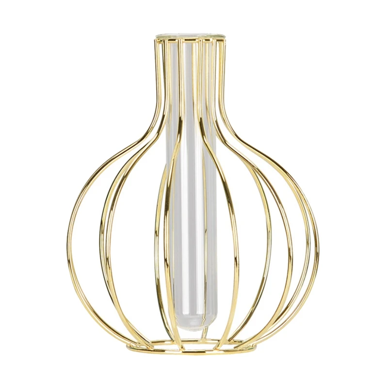 Glass Flower Vase With Metal Frame,Test Tube Vase For Hydroponic Plant,Vase For Home Kitchen Office Table Top Decor,Gold
Glass Flower Vase With Metal Frame,Test Tube Vase For Hydroponic Plant,Vase For Home Kitchen Office Table Top Decor,Gold