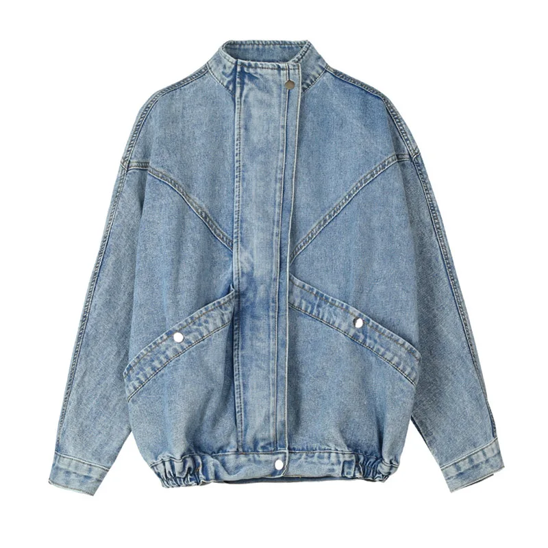 2021 U Women Blue Denim Jacket Mandarin Collar Long Sleeve Solid Loose Oversize jacket jeans women
2021 U Women Blue Denim Jacket Mandarin Collar Long Sleeve Solid Loose Oversize jacket jeans women