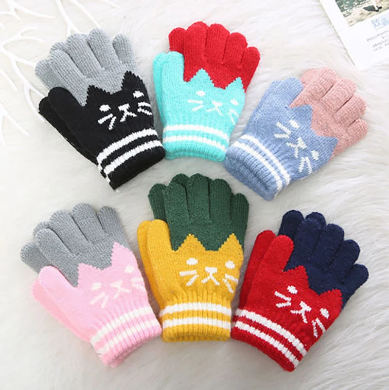 Winter New Warm Knitted Baby Gloves Children Cartoon Cat Girl Boy Gloves Striped Outdoor Children Full Finger Gloves
Winter New Warm Knitted Baby Gloves Children Cartoon Cat Girl Boy Gloves Striped Outdoor Children Full Finger Gloves