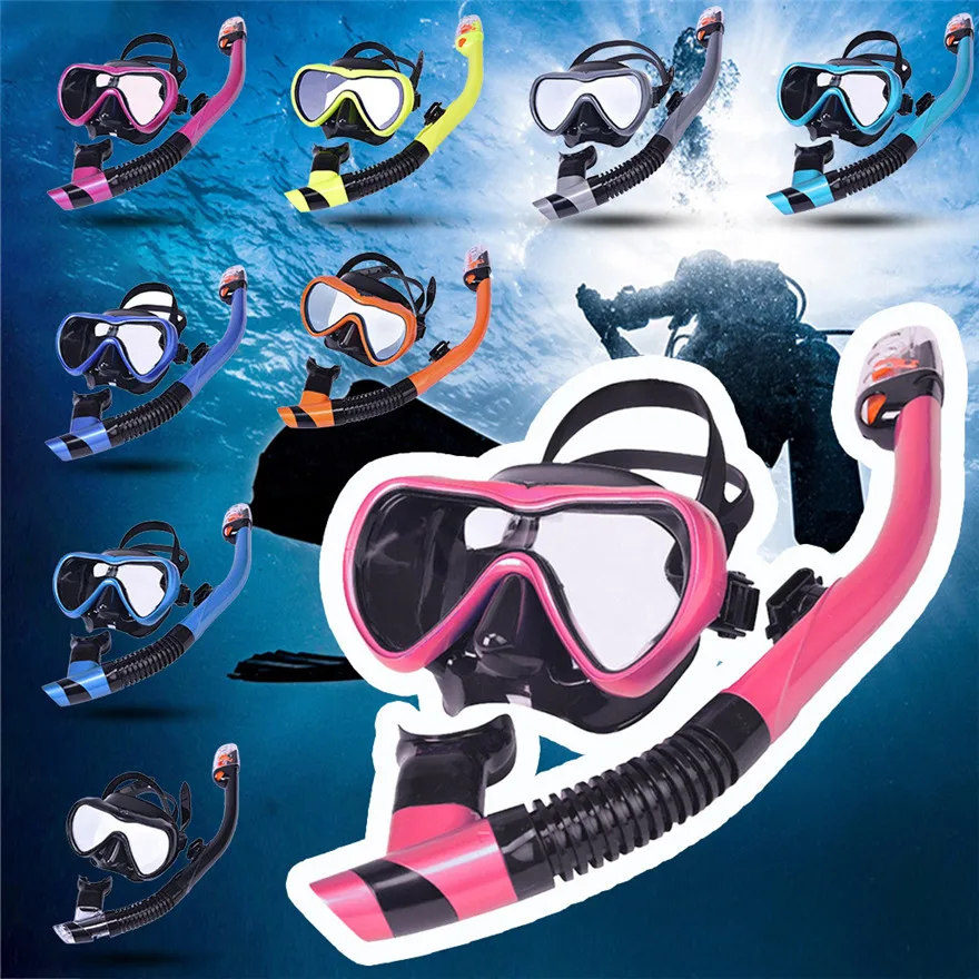 Unisex deep diving mask snorkel two-piece suit adjustment elastic silicone band transparent tempered glass lens anti-fog treatme
Unisex deep diving mask snorkel two-piece suit adjustment elastic silicone band transparent tempered glass lens anti-fog treatme