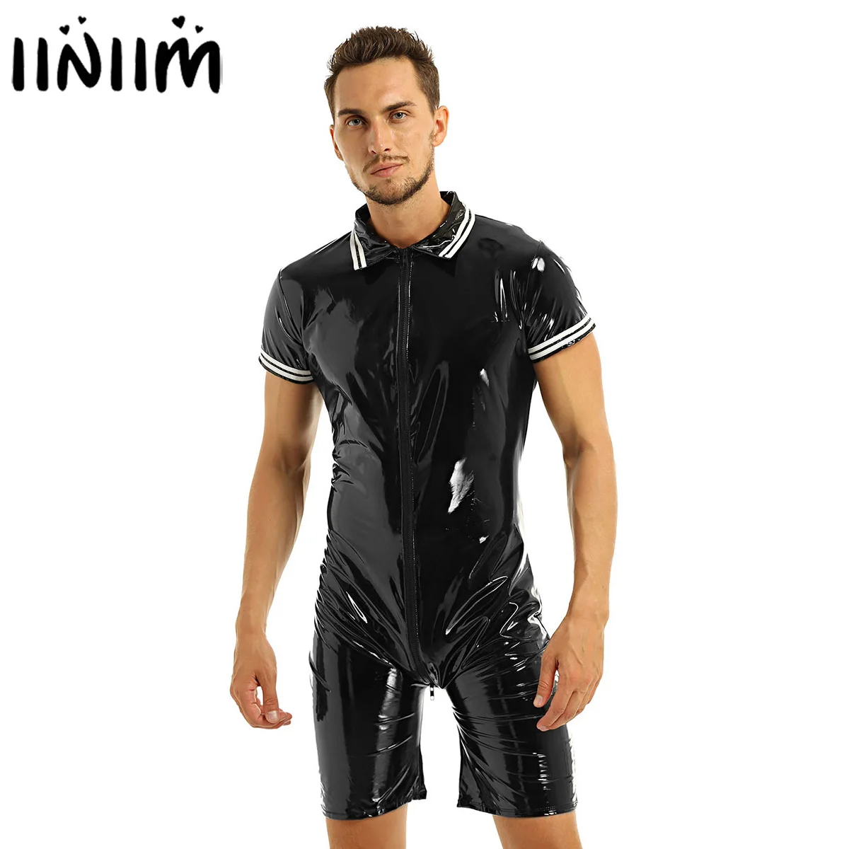 Mens Gay Bodysuit Sexy Underwear Wetlook Patent Leather Front Zipper Jockstraps Boxer Shorts Leotard Clubwear Bodystocking
Mens Gay Bodysuit Sexy Underwear Wetlook Patent Leather Front Zipper Jockstraps Boxer Shorts Leotard Clubwear Bodystocking