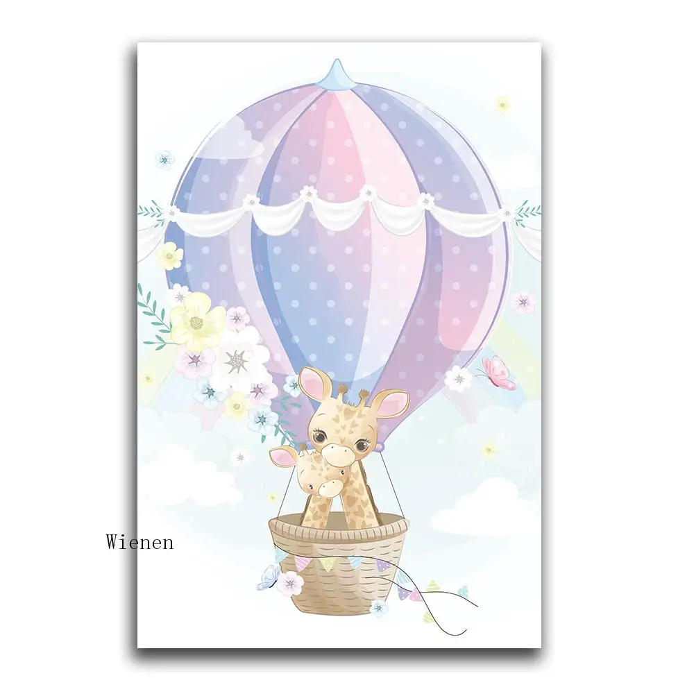 Cartoon Animals Hot Air Balloon Art Poster Cute Elephant Giraffe Panda Canvas Painting Kindergarten Baby Room Kids Room Decor
Cartoon Animals Hot Air Balloon Art Poster Cute Elephant Giraffe Panda Canvas Painting Kindergarten Baby Room Kids Room Decor