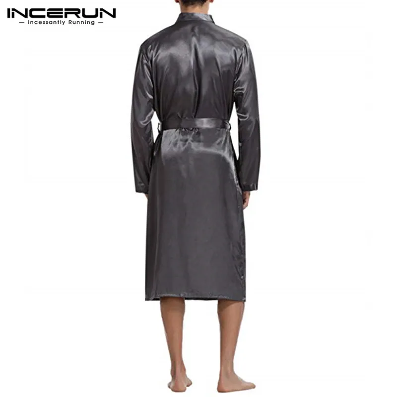 INCERUN Mens Silk Satin Robes Pajamas Long Sleeve Solid Sleepwear Kimono Male Bathrobe Leisure Men Loungewear Dressing Gown 2021
INCERUN Mens Silk Satin Robes Pajamas Long Sleeve Solid Sleepwear Kimono Male Bathrobe Leisure Men Loungewear Dressing Gown 2021