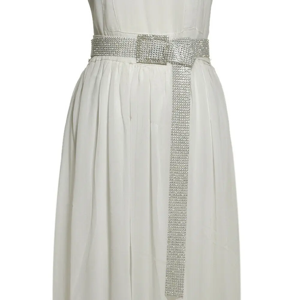 NEW Fashion Women Bling Crystal Diamond Waist Belt Wide Chain Full Rhinestone Waistband | Аксессуары для одежды