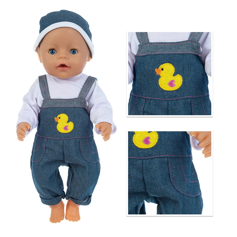 2021 Born New Baby Fit 17 Inch 43cm Doll Clothes Accessories Doll Sling Yellow Duck Hat One-Piece Suit For Baby Birthday Gift
2021 Born New Baby Fit 17 Inch 43cm Doll Clothes Accessories Doll Sling Yellow Duck Hat One-Piece Suit For Baby Birthday Gift