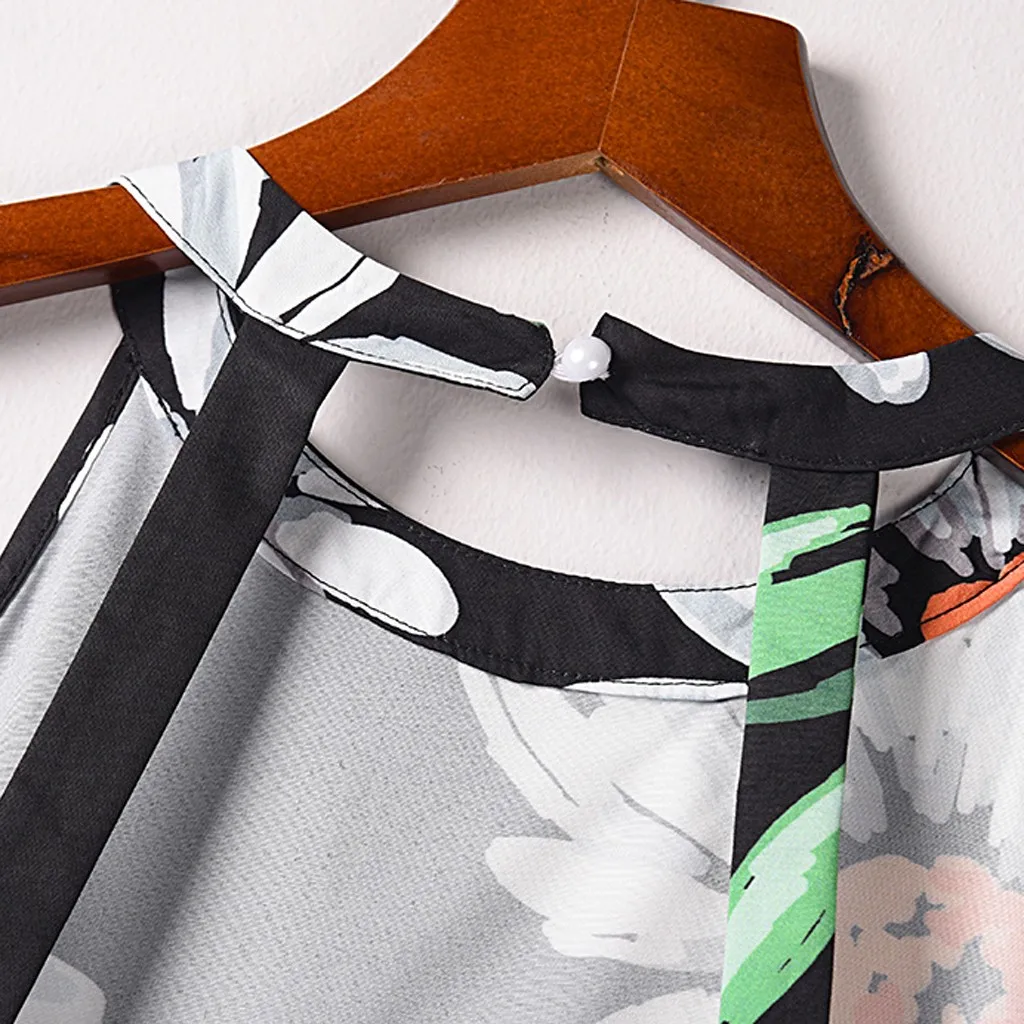 Summer Women's Dress O Neck Sleeveless Vintage Print Boho Beach Dresses Sexy Backless Mini Dress Casual Loose Holiday Sundress
Summer Women's Dress O Neck Sleeveless Vintage Print Boho Beach Dresses Sexy Backless Mini Dress Casual Loose Holiday Sundress