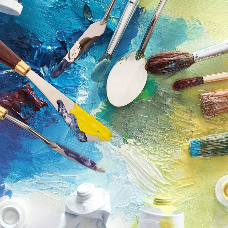 Painting Knife Set Multifunctional Stainless Steel Scraper Palette Knife Oil Acrylic and Other Mixed Scrapers 
Painting Knife Set Multifunctional Stainless Steel Scraper Palette Knife Oil Acrylic and Other Mixed Scrapers