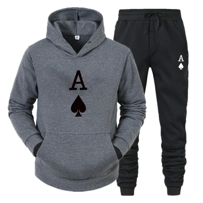 Fashion Poker Hoodie Set Men's Women's Harajuku Fall/Winter Spades A Printed Long Sleeve Sweatshirt Casual Personality Trousers
Fashion Poker Hoodie Set Men's Women's Harajuku Fall/Winter Spades A Printed Long Sleeve Sweatshirt Casual Personality Trousers