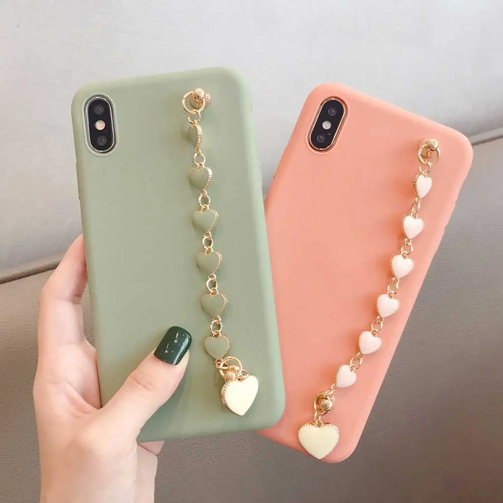 Ультратонкий Мягкий чехол с браслетом карамельных цветов для телефона iphone 12 mini XS