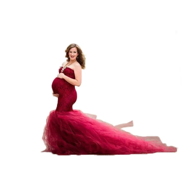 European and American women's lace stitching mesh pregnant women tail tube top one-piece dress photography tail dress
European and American women's lace stitching mesh pregnant women tail tube top one-piece dress photography tail dress
