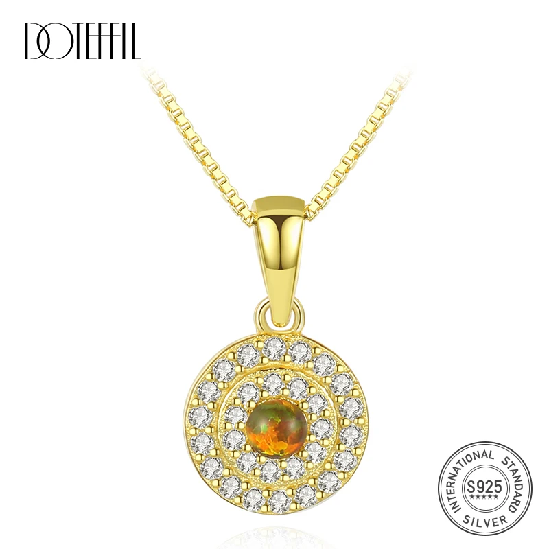 DOTEFFIL бренд серебро 925 пробы прекрасное ювелирное ожерелье для женщин Сверкающее