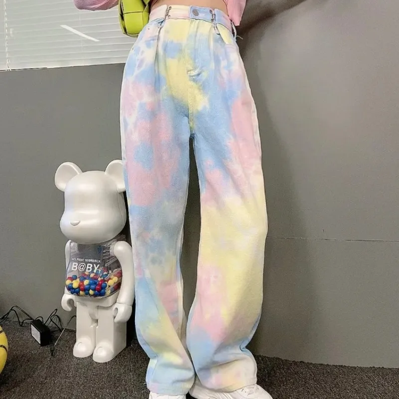 Streetwear Summer Rainbow Tie Dye Printed Jeans High Waist Straight Gradient Loose Denim Pants Y2K Wide Leg Jean Trousers P014
Streetwear Summer Rainbow Tie Dye Printed Jeans High Waist Straight Gradient Loose Denim Pants Y2K Wide Leg Jean Trousers P014