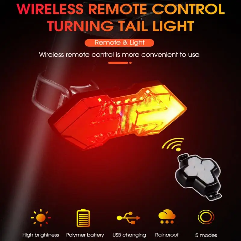 LED Bicycle Turn Signal Wireless Remote Control Taillight USB Charging MTB Bike Rear Lamp Night Cycling Safety Warn Lamp
LED Bicycle Turn Signal Wireless Remote Control Taillight USB Charging MTB Bike Rear Lamp Night Cycling Safety Warn Lamp