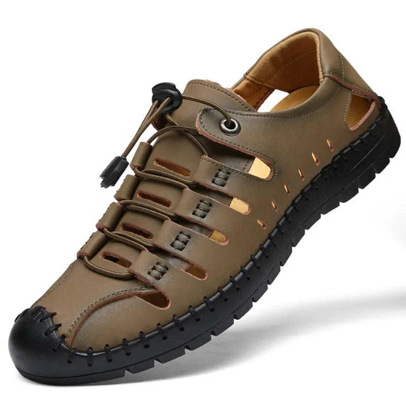 Men's sandals Leather Sandals Men's Fashion 2020 New Summer Trend Casual Hollow Baotou Leather Anti-skid Hole Shoes Men
Men's sandals Leather Sandals Men's Fashion 2020 New Summer Trend Casual Hollow Baotou Leather Anti-skid Hole Shoes Men