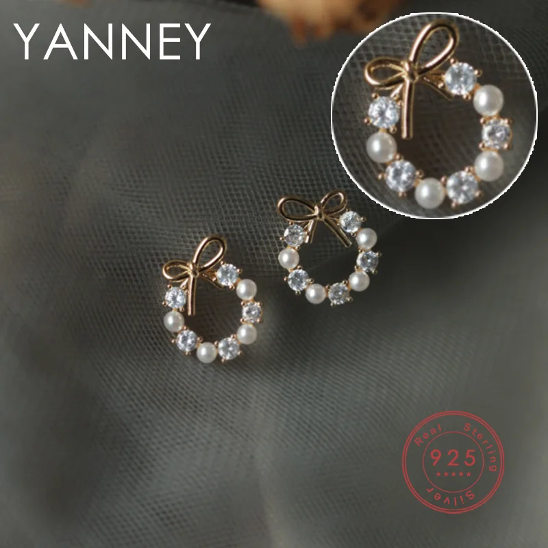 YANNEY Silver Color 2022 Trendy Fashion Bowknot Stud Earrings Woman Temperament Simple Wreath Jewelry Accessories
YANNEY Silver Color 2022 Trendy Fashion Bowknot Stud Earrings Woman Temperament Simple Wreath Jewelry Accessories