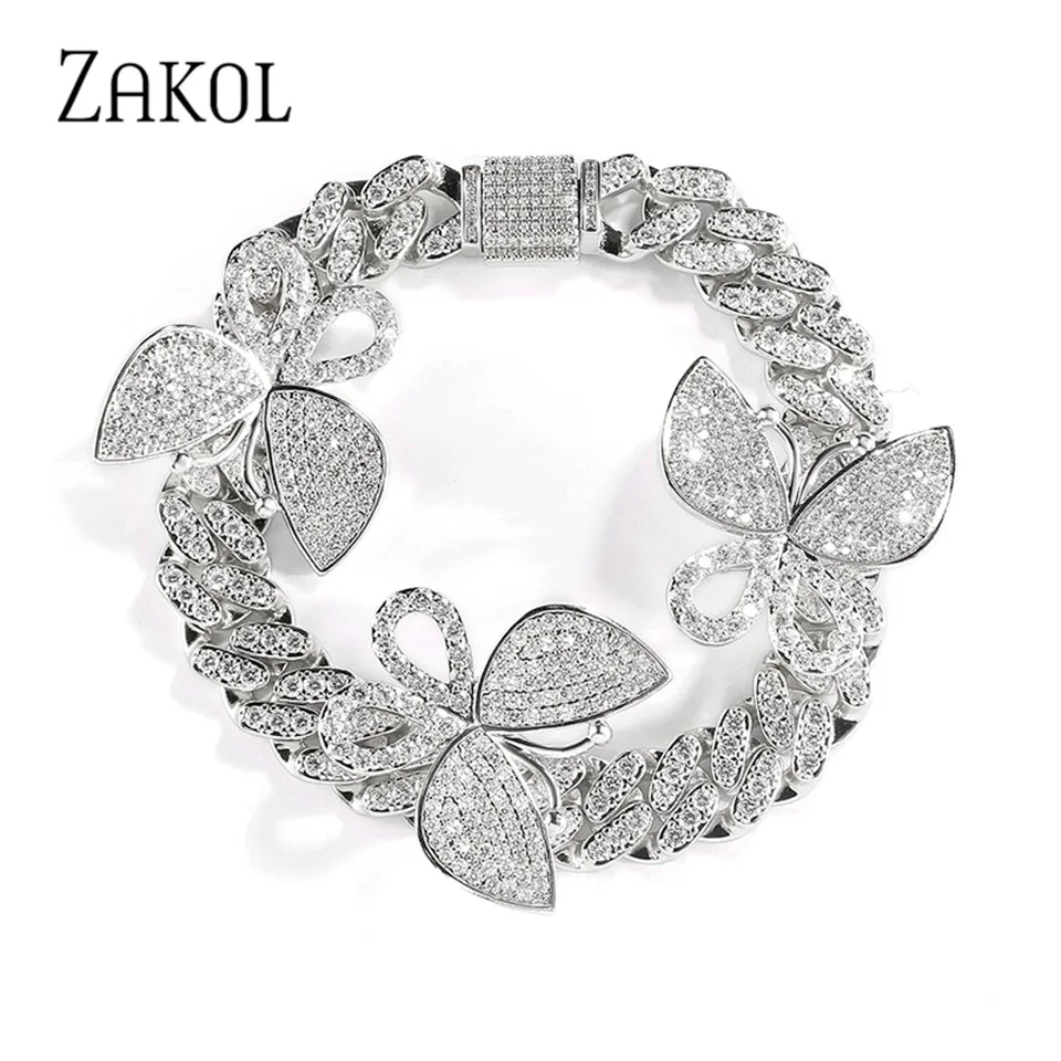 ZAKOL Luxury 12mm Gold Miami Cuban Link Bracelet with Butterfly Bling for Women AAA Zircon Chain Hip Hop Jewelry 2020 New
ZAKOL Luxury 12mm Gold Miami Cuban Link Bracelet with Butterfly Bling for Women AAA Zircon Chain Hip Hop Jewelry 2020 New