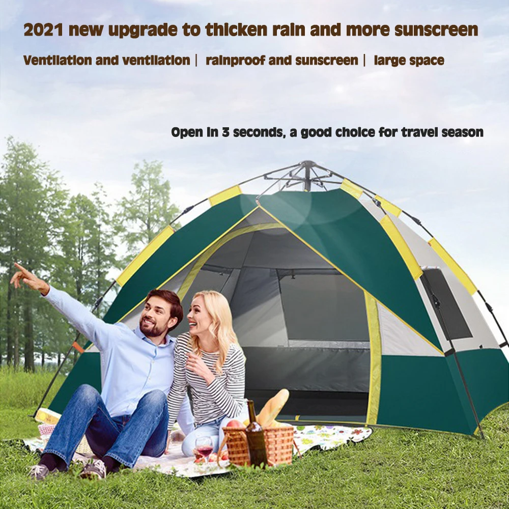 Automatic Tent 2-3 People Thicker Rainproof Double-layer Quick-opening Tent 1 Door+3 Windows Portable Outdoor Camping Equipment
Automatic Tent 2-3 People Thicker Rainproof Double-layer Quick-opening Tent 1 Door+3 Windows Portable Outdoor Camping Equipment