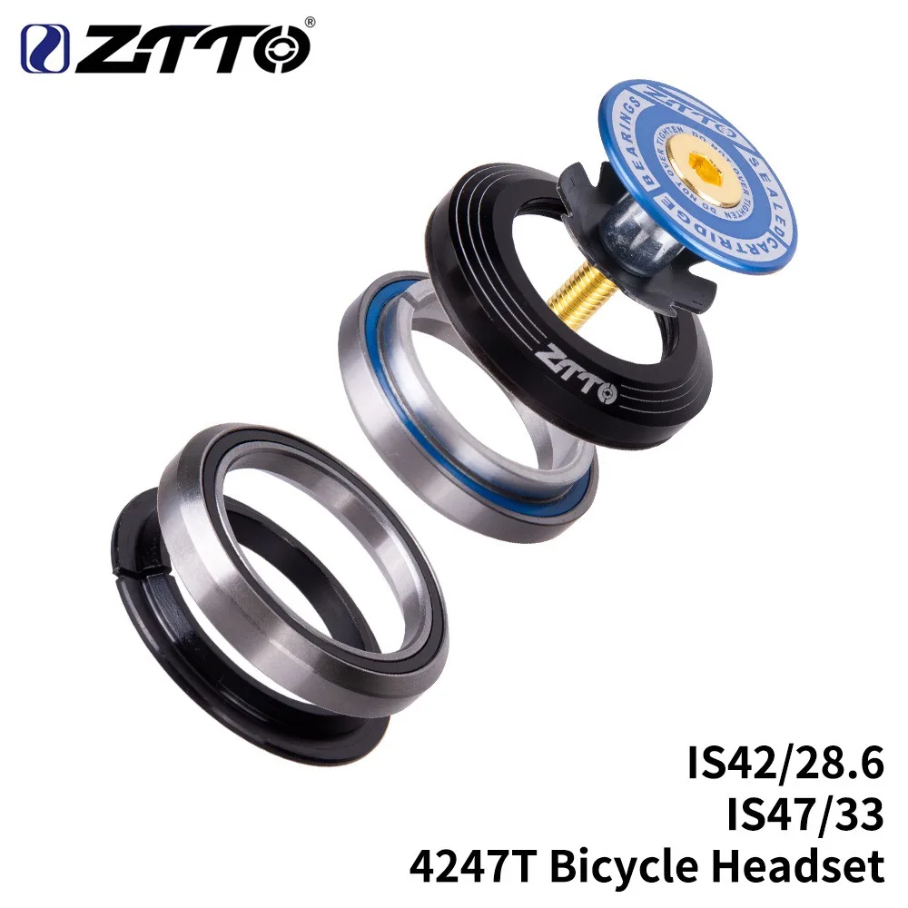 ZTTO 4247T MTB велосипедная гарнитура 42 мм 47 CNC 1 1/8 " 1/4" коническая вилка IS42