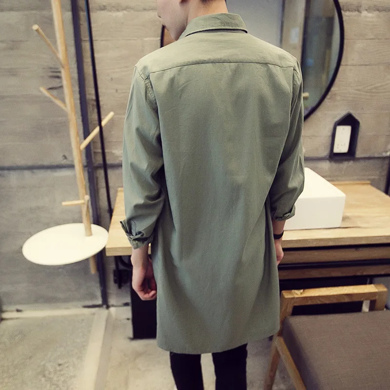 Long shirt men's autumn thin windbreaker coat Korean loose cotton and linen solid color medium long shirt men's shirt fashion
Long shirt men's autumn thin windbreaker coat Korean loose cotton and linen solid color medium long shirt men's shirt fashion