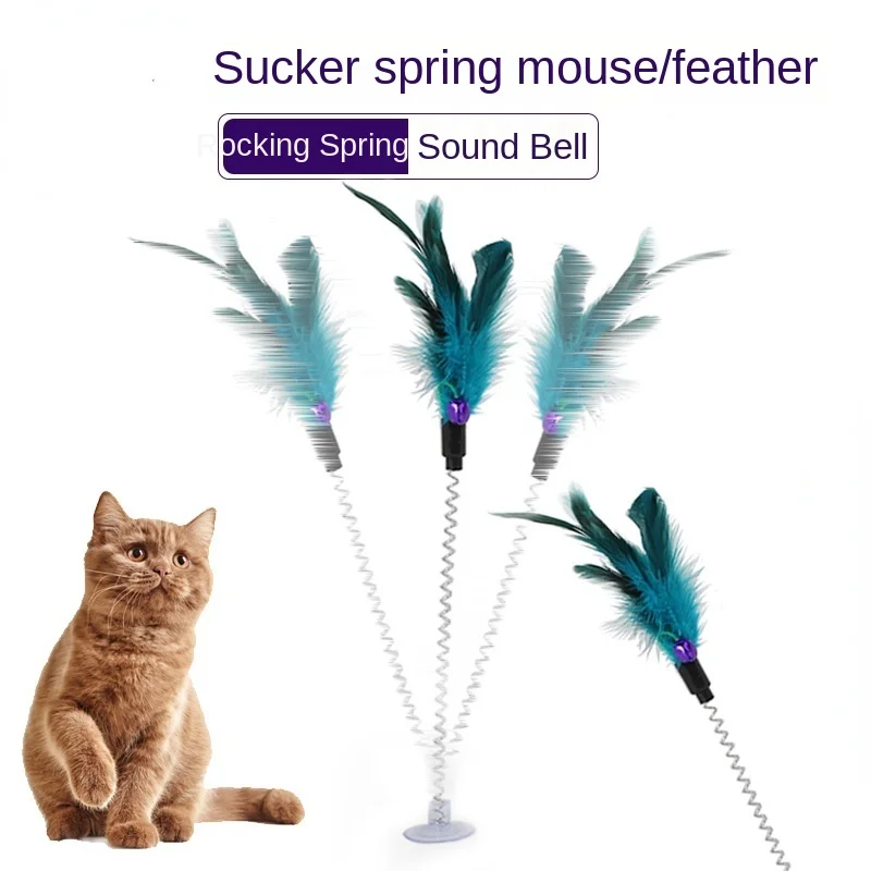 Cat toy colorful suction cup spring feather with bell pet toys cat supplies cat plush juguetes para gatos Funny cat stick
Cat toy colorful suction cup spring feather with bell pet toys cat supplies cat plush juguetes para gatos Funny cat stick