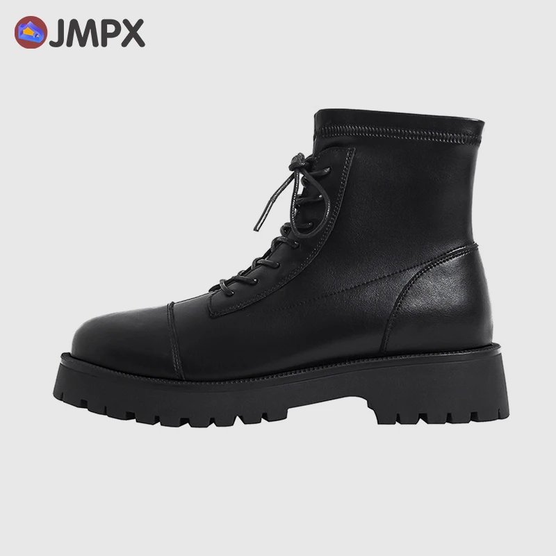 JMPX Brand Ankle Boots Big Size 42 Women Genuine Leather Lace-Up Round Toe Lady Booties Autumn Winter Platform Sole Shoes Handma
JMPX Brand Ankle Boots Big Size 42 Women Genuine Leather Lace-Up Round Toe Lady Booties Autumn Winter Platform Sole Shoes Handma