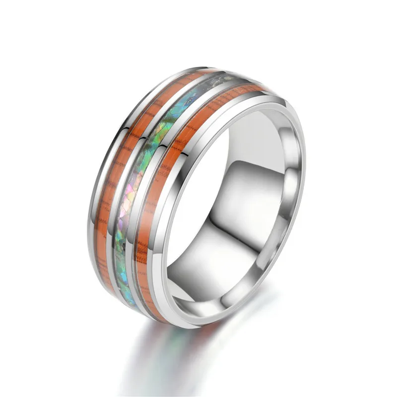 VOERYNT Fashion Double Wood Grain Shell Stainless Steel Ring Stainless Steel Drip Oil Couple Ring Wholesale SY010
VOERYNT Fashion Double Wood Grain Shell Stainless Steel Ring Stainless Steel Drip Oil Couple Ring Wholesale SY010